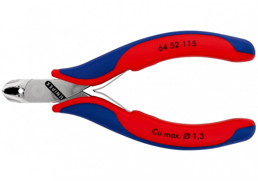 Pince coupante de devant sans biseau pour l'électronique 115mm 27° - Bi-matière - Knipex - 6452115