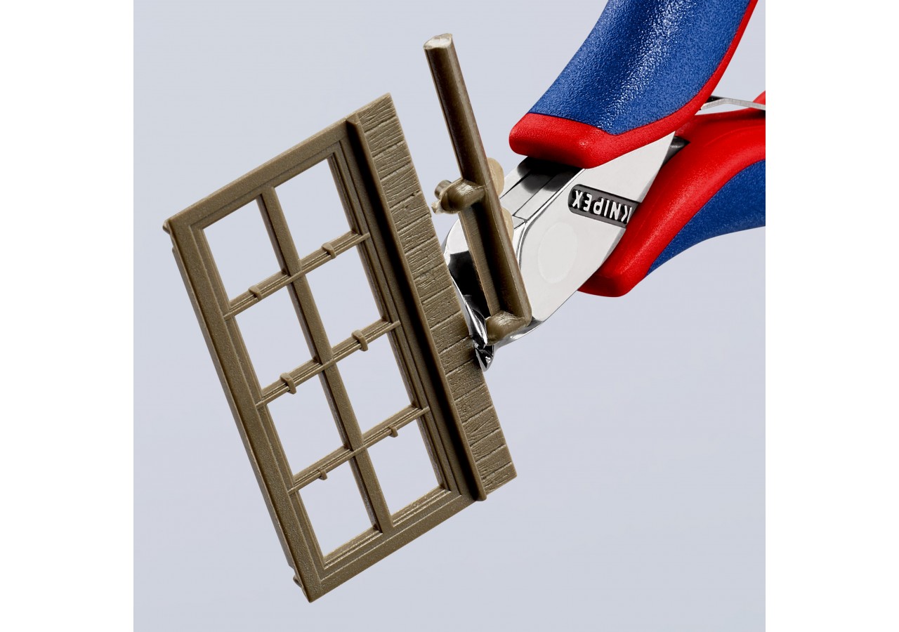 Pince coupante de devant sans biseau pour l'électronique 115mm 27° - Bi-matière - Knipex - 6452115