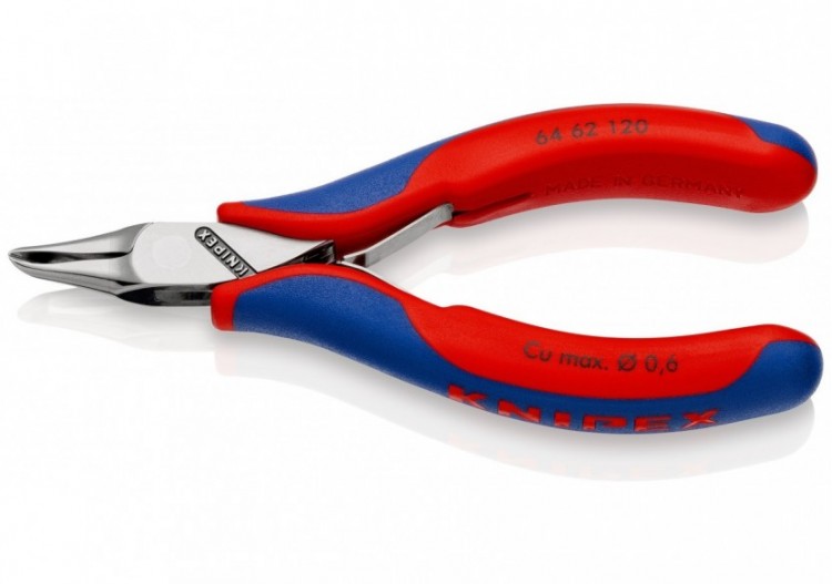 Pince coupante de devant petit biseau pour l'électronique 120mm 65° - Bi-matière - Knipex - 6462120