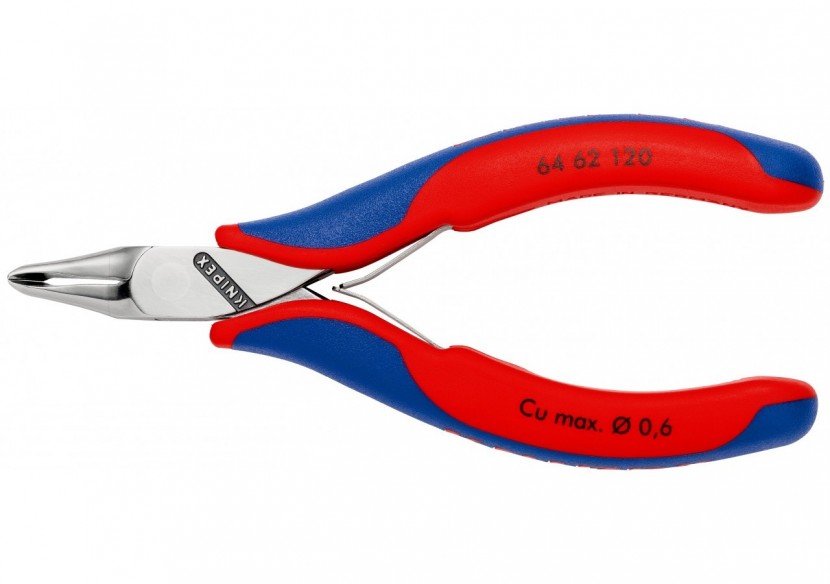 Pince coupante de devant petit biseau pour l'électronique 120mm 65° - Bi-matière - Knipex - 6462120