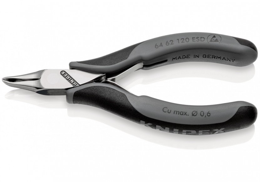 Pince coupante de devant petit biseau pour l'électronique 120mm 65° -Bi-mat. ESD - Knipex - 6462120ESD