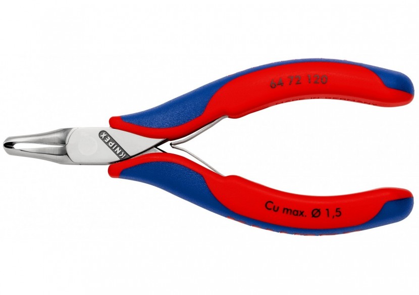 Pince coupante de devant petit biseau pour l'électronique 120mm 35° - Bi-matière - Knipex - 6472120