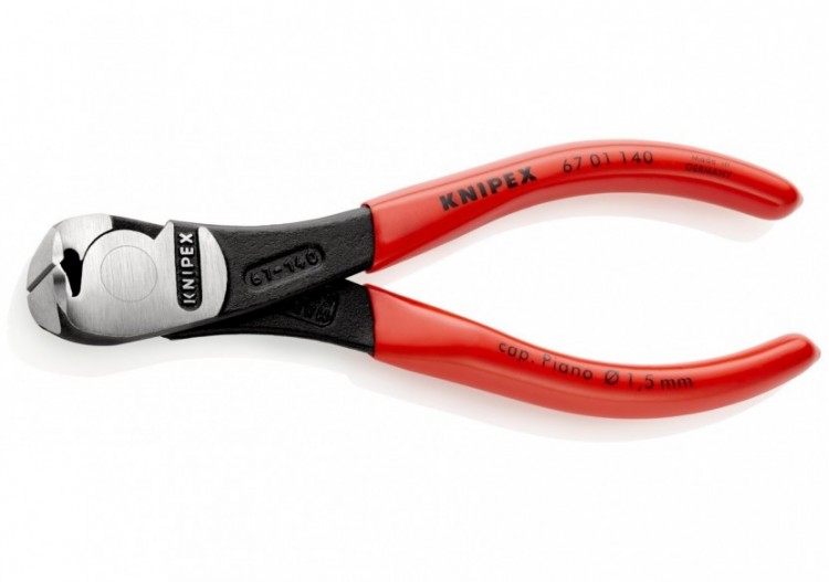 Pince coupante de devant à forte démultiplication 140mm - Gainage PVC - 64 HRC - Knipex - 6701140