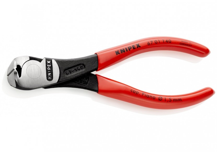 Pince coupante de devant à forte démultiplication 140mm - Gainage PVC - 64 HRC - Knipex - 6701140