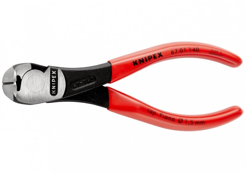 Pince coupante de devant à forte démultiplication 140mm - Gainage PVC - 64 HRC - Knipex - 6701140