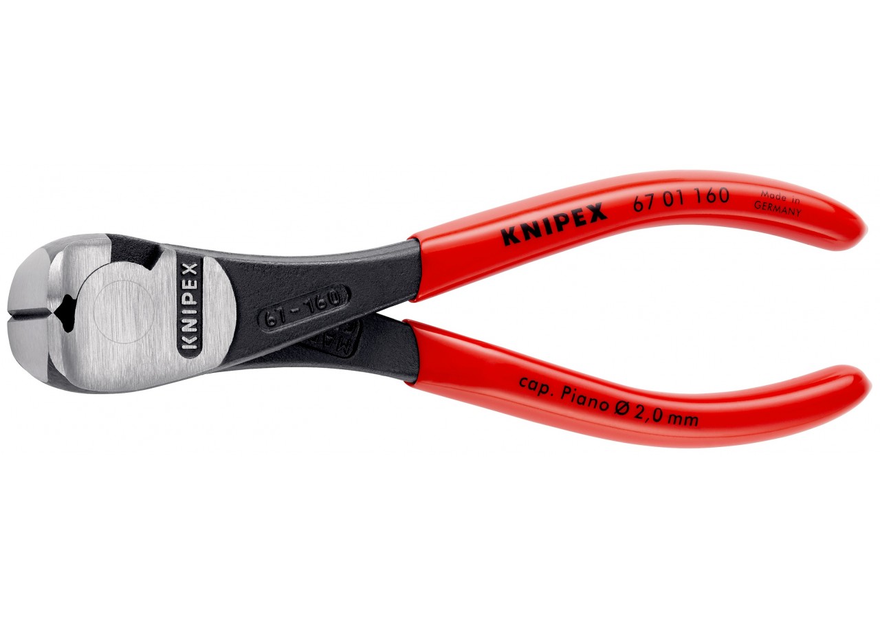 Pince coupante de devant à forte démultiplication 160mm - Gainage PVC - 64 HRC - Knipex - 6701160