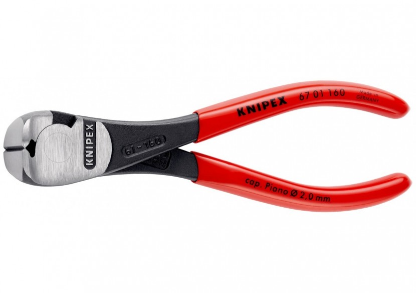 Pince coupante de devant à forte démultiplication 160mm - Gainage PVC - 64 HRC - Knipex - 6701160