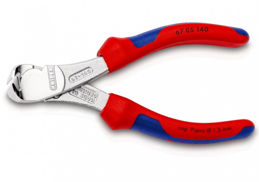 Pince coupante de devant à forte démultiplication 140mm - Bi-matière - Chromée - Knipex - 6705140