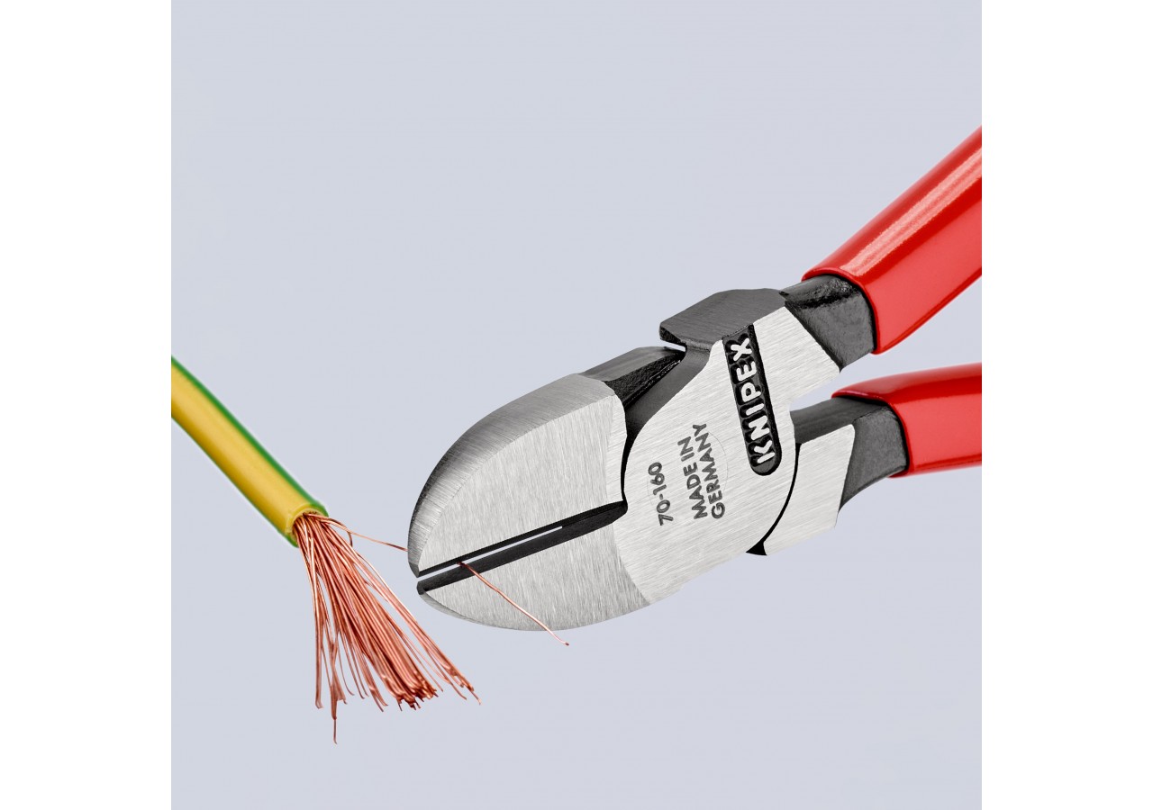 Pince coupante de côté multiusage 160mm - Tête étroite - Gainage PVC - 62 HRC - Knipex - 7001160