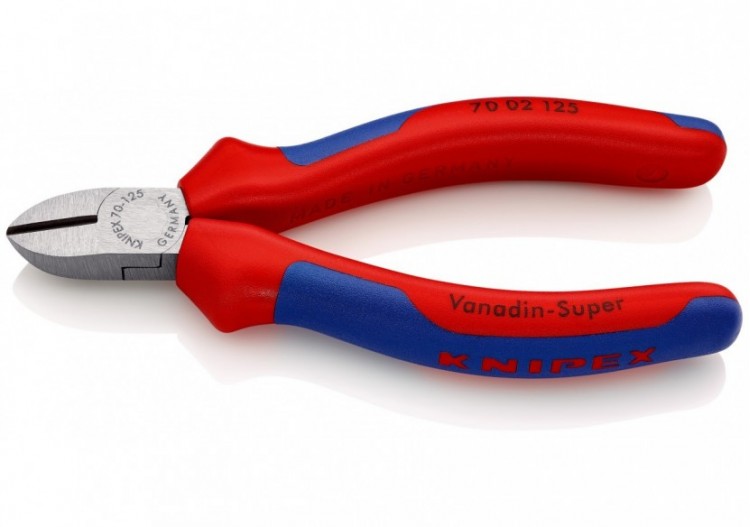 Pince coupante de côté multiusage 125mm - Tête étroite - Bi-matière - 62 HRC - Knipex - 7002125