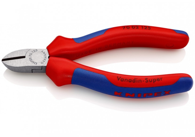 Pince coupante de côté multiusage 125mm - Tête étroite - Bi-matière - 62 HRC - Knipex - 7002125