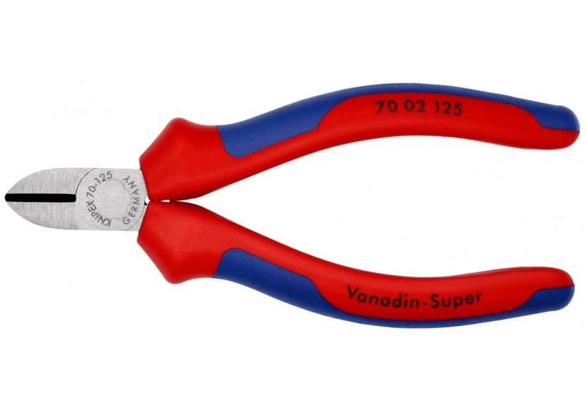 Pince coupante de côté multiusage 125mm - Tête étroite - Bi-matière - 62 HRC - Knipex - 7002125
