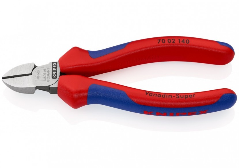 Pince coupante de côté multiusage 140mm - Tête étroite - Bi-matière - 62 HRC - Knipex - 7002140