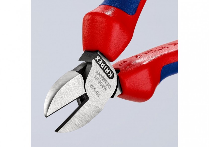 Pince coupante de côté multiusage 140mm - Tête étroite - Bi-matière - 62 HRC - Knipex - 7002140