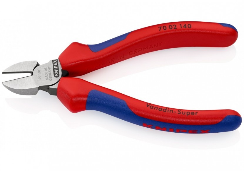 Pince coupante de côté multiusage 140mm - Tête étroite - Bi-matière - 62 HRC - Knipex - 7002140