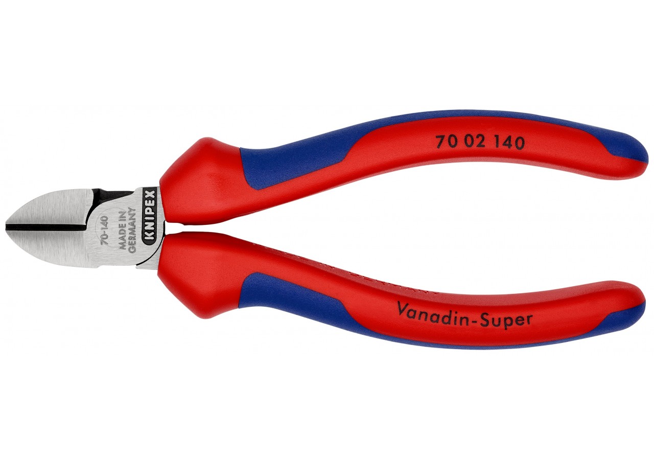 Pince coupante de côté multiusage 140mm - Tête étroite - Bi-matière - 62 HRC - Knipex - 7002140