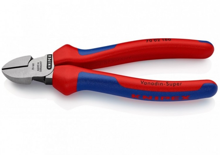Pince coupante de côté multiusage 160mm - Tête étroite - Bi-matière - 62 HRC - Knipex - 7002160