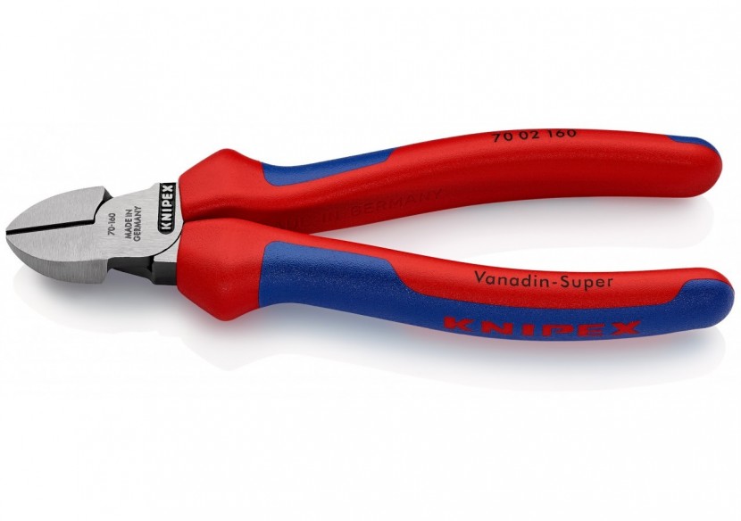 Pince coupante de côté multiusage 160mm - Tête étroite - Bi-matière - 62 HRC - Knipex - 7002160