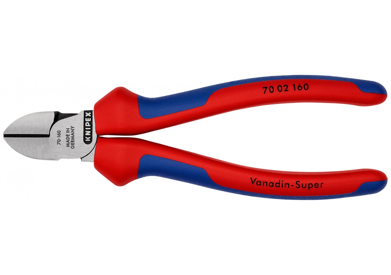 Pince coupante de côté multiusage 160mm - Tête étroite - Bi-matière - 62 HRC - Knipex - 7002160