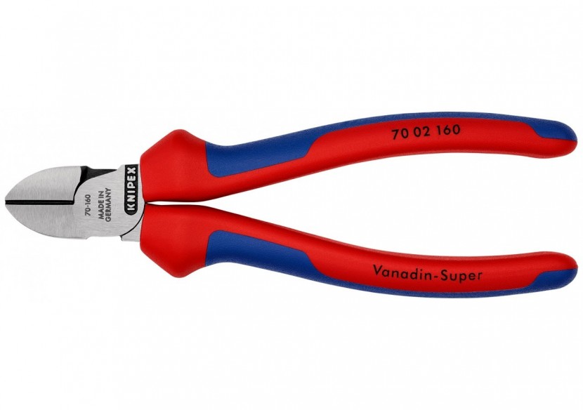 Pince coupante de côté multiusage 160mm - Tête étroite - Bi-matière - 62 HRC - Knipex - 7002160