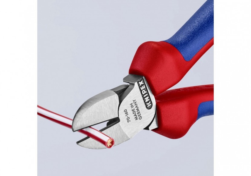Pince coupante de côté multiusage 160mm - Tête étroite - Bi-matière - 62 HRC - Knipex - 7002160