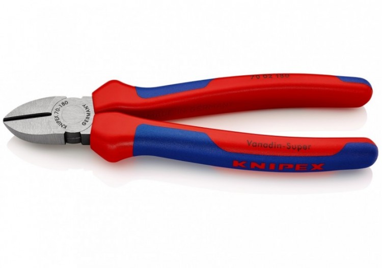 Pince coupante de côté multiusage 180mm - Tête étroite - Bi-matière - 62 HRC - Knipex - 7002180