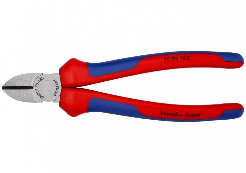 Pince coupante de côté multiusage 180mm - Tête étroite - Bi-matière - 62 HRC - Knipex - 7002180