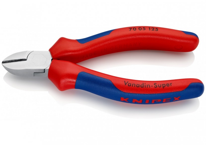 Pince coupante de côté multiusage 125mm - Tête étroite - Bi-matière - Chromée - Knipex - 7005125