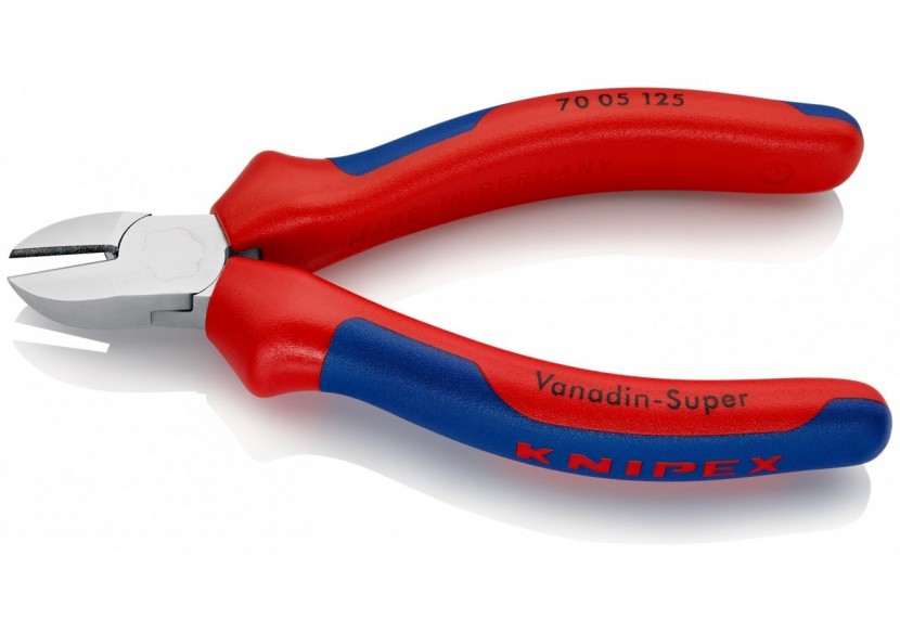 Pince coupante de côté multiusage 125mm - Tête étroite - Bi-matière - Chromée - Knipex - 7005125