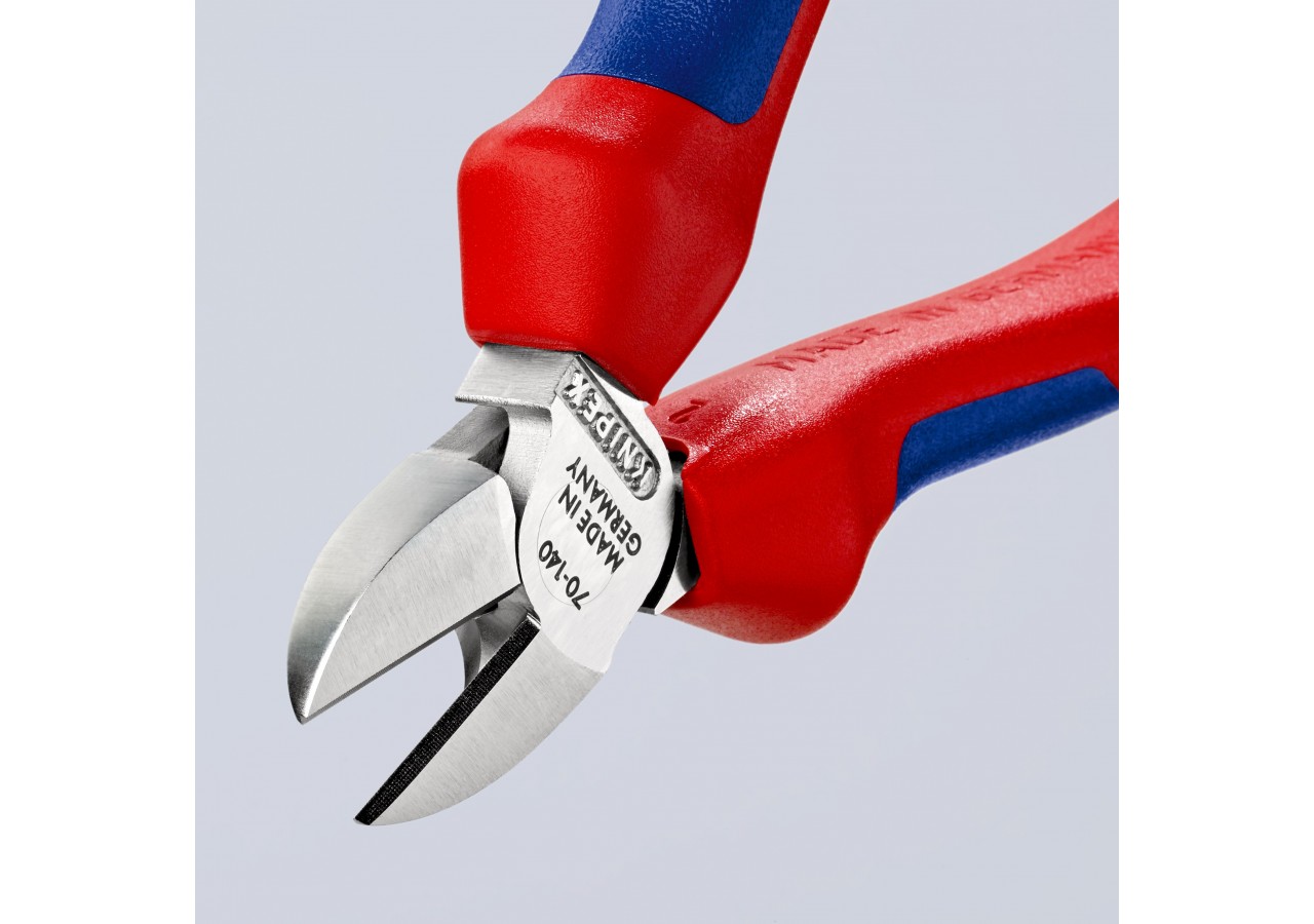 Pince coupante de côté multiusage 140mm - Tête étroite - Bi-matière - Chromée - Knipex - 7005140