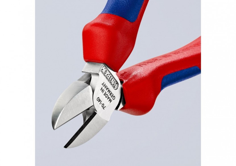 Pince coupante de côté multiusage 140mm - Tête étroite - Bi-matière - Chromée - Knipex - 7005140