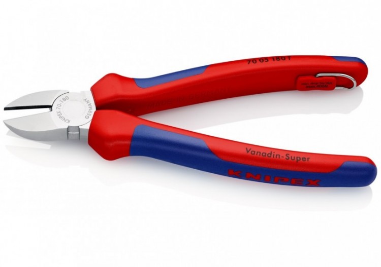 Pince coupante de côté multiusage 180mm - Bi-matière - Chromée - Antichute - Knipex - 7005180T 2