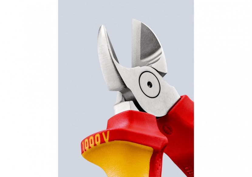 Pince coupante de côté multiusage tête étroite 160mm Bi-matière - Chromée 1000V - Knipex - 7006160