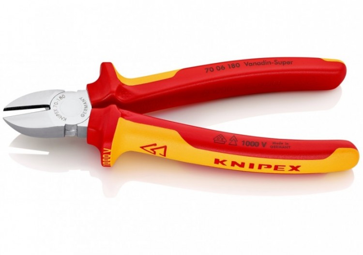 Pince coupante de côté multiusage 180mm Bi-matière - Chromée - 1000V - Knipex - 7006180 2