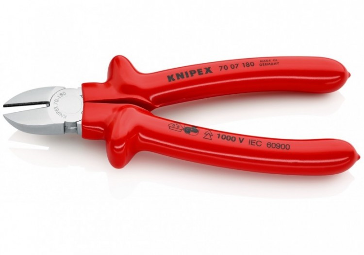 Pince coupante de côté multiusage 180mm - Gainage surmoulé 1000V - Chromée - Knipex - 7007180 2