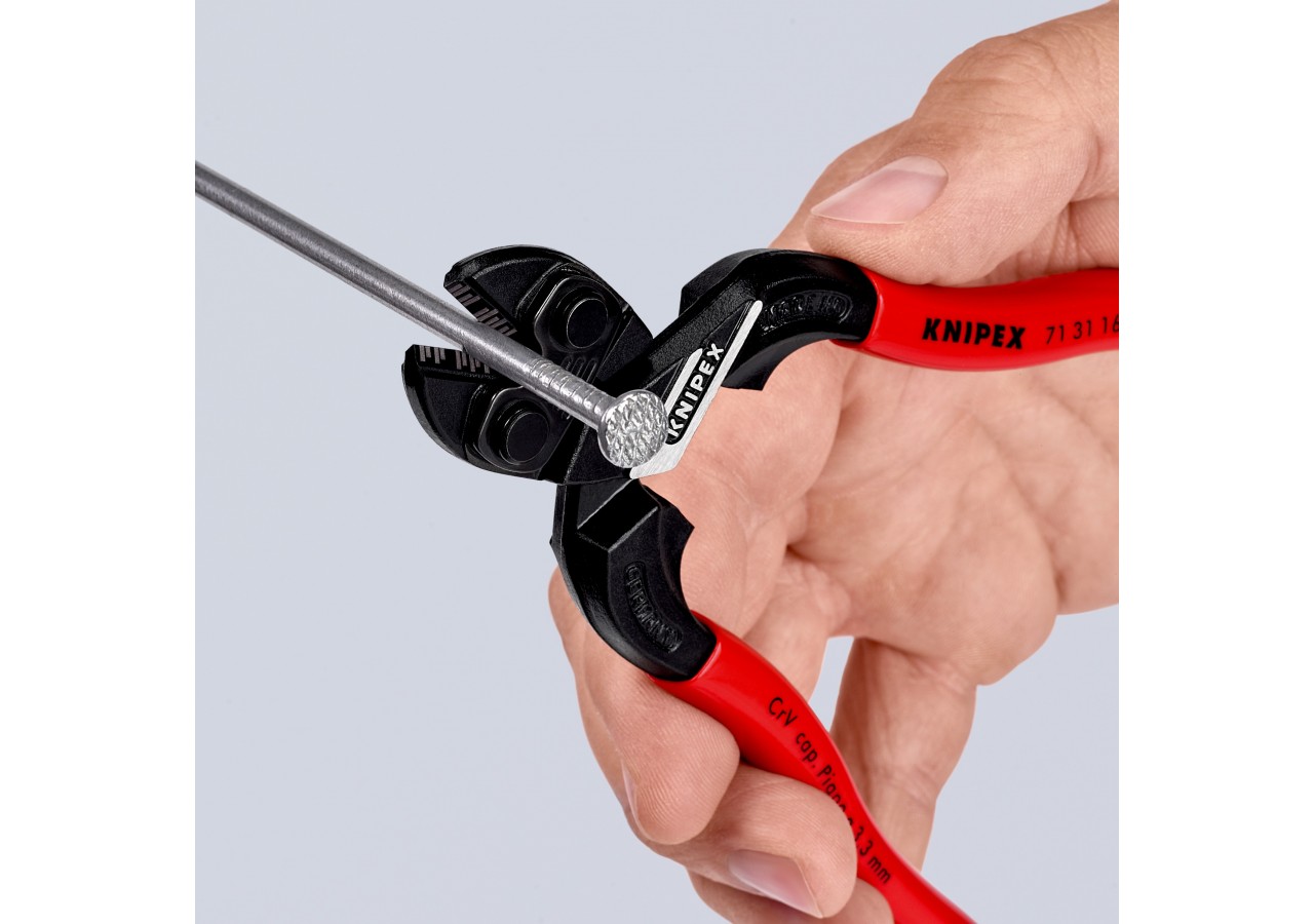 Coupe-boulon compact CoBolt® avec profil de coupe ajouré - 160mm - Gainage PVC - Knipex - 7131160