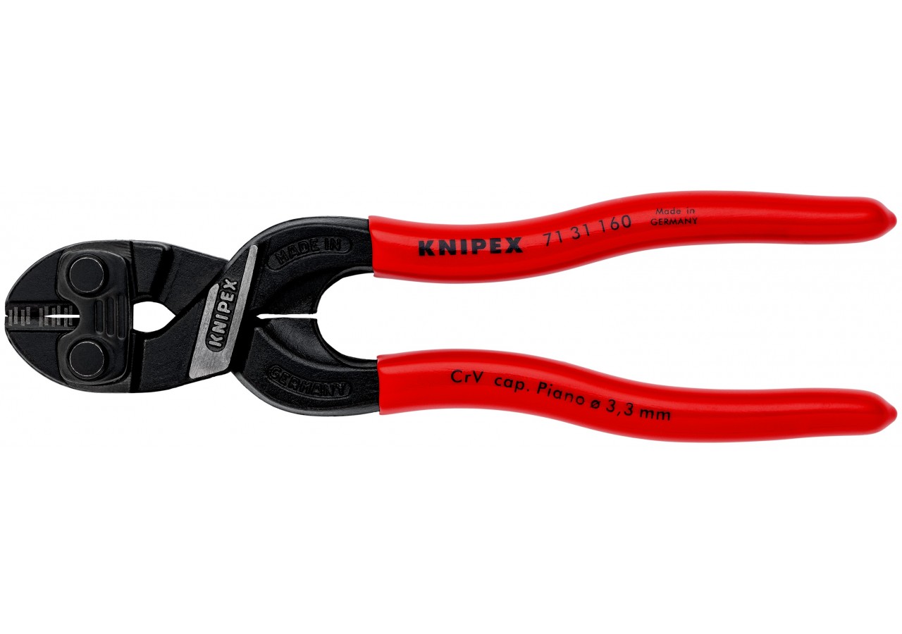 Coupe-boulon compact CoBolt® avec profil de coupe ajouré - 160mm - Gainage PVC - Knipex - 7131160