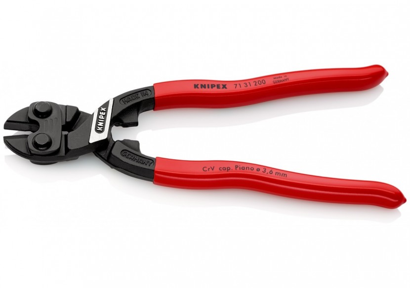 Pince coupe-boulon CoBolt® profil de coupe ajouré 200mm - Gainage PVC - 64 HRC - Knipex - 7131200