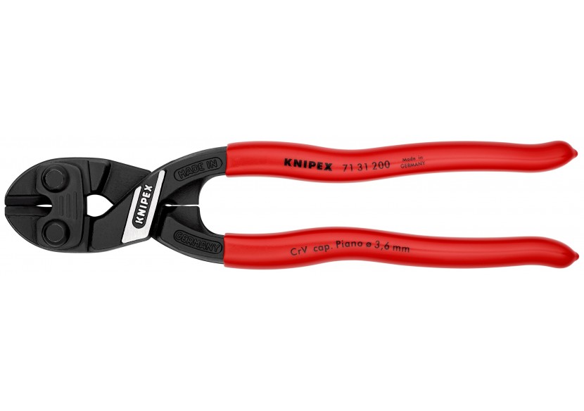 Pince coupe-boulon CoBolt® profil de coupe ajouré 200mm - Gainage PVC - 64 HRC - Knipex - 7131200