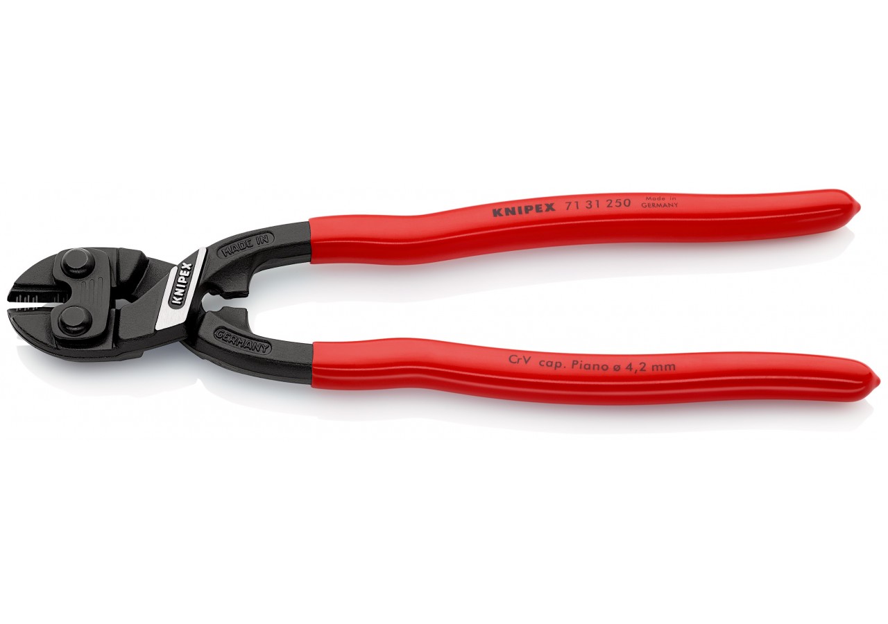 Pince coupe-boulon CoBolt® XL profil de coupe ajouré 250mm - Gainage PVC - 64HRC - Knipex - 7131250