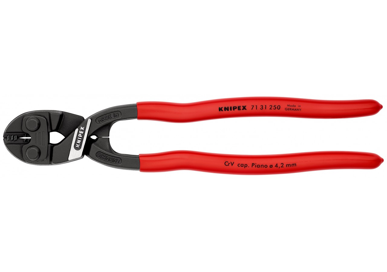 Pince coupe-boulon CoBolt® XL profil de coupe ajouré 250mm - Gainage PVC - 64HRC - Knipex - 7131250