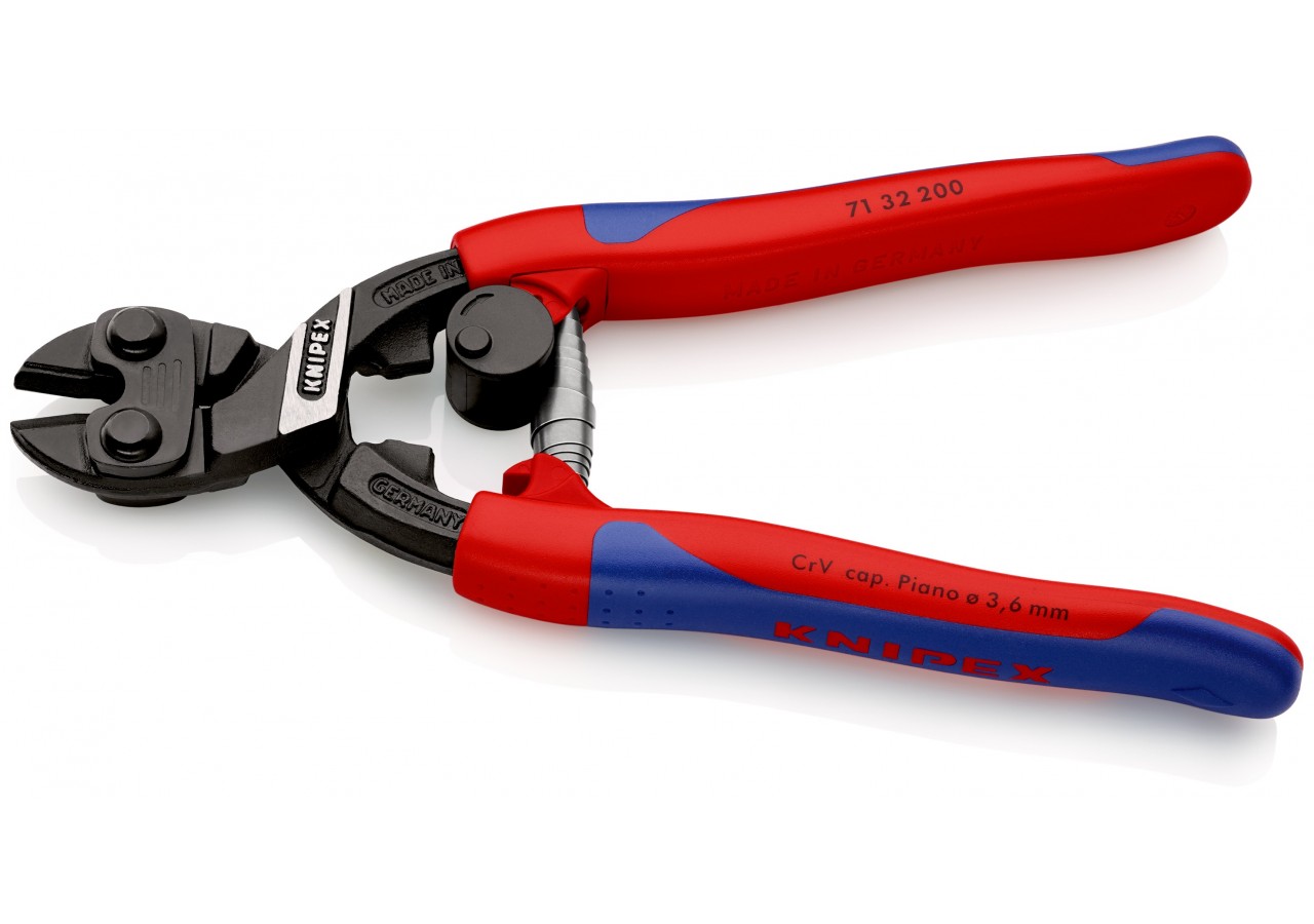 Pince coupe-boulon CoBolt® profil de coupe ajouré 200mm - Bi-matière - 64 HRC - Knipex - 7132200