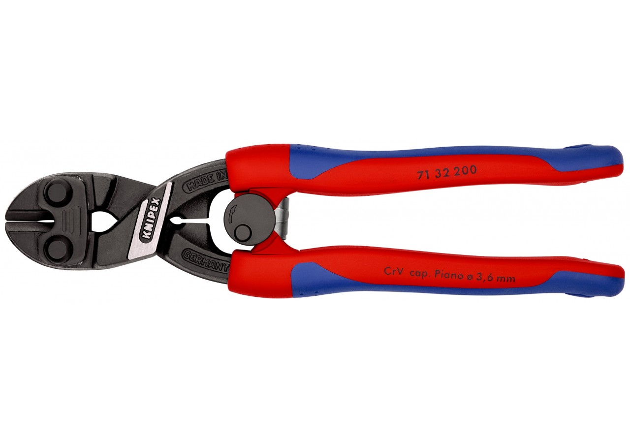 Pince coupe-boulon CoBolt® profil de coupe ajouré 200mm - Bi-matière - 64 HRC - Knipex - 7132200