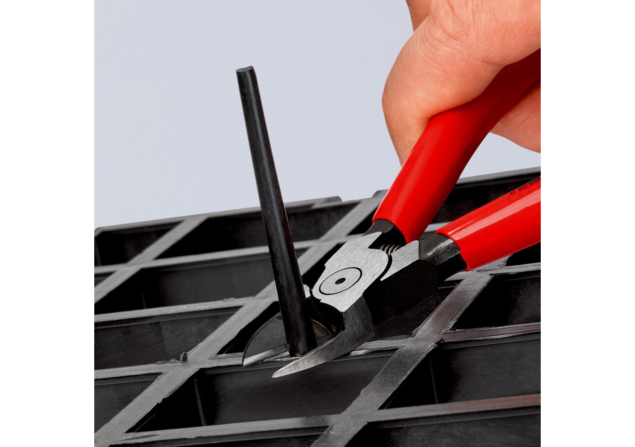 Pince coupante de côté sans biseau pour plastique avec ressort 140mm Gainage PVC - Knipex - 7201140