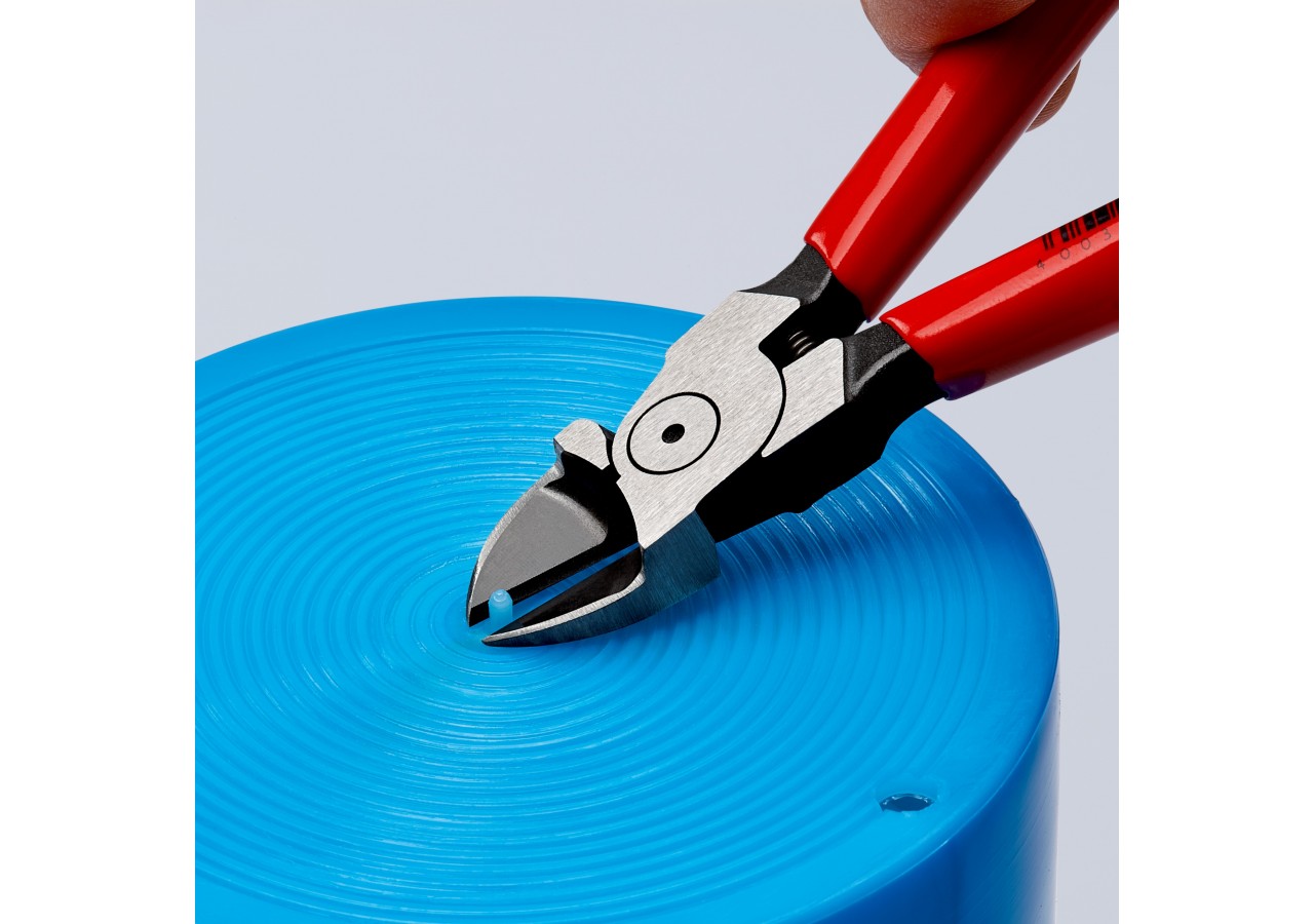 Pince coupante de côté sans biseau pour plastique avec ressort 140mm Gainage PVC - Knipex - 7201140