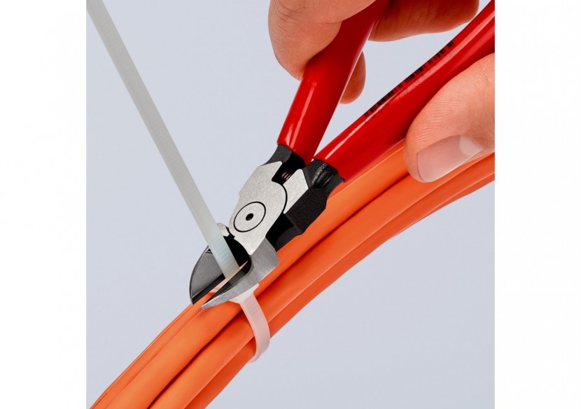 Pince coupante de côté sans biseau pour plastique avec ressort 140mm Gainage PVC - Knipex - 7201140