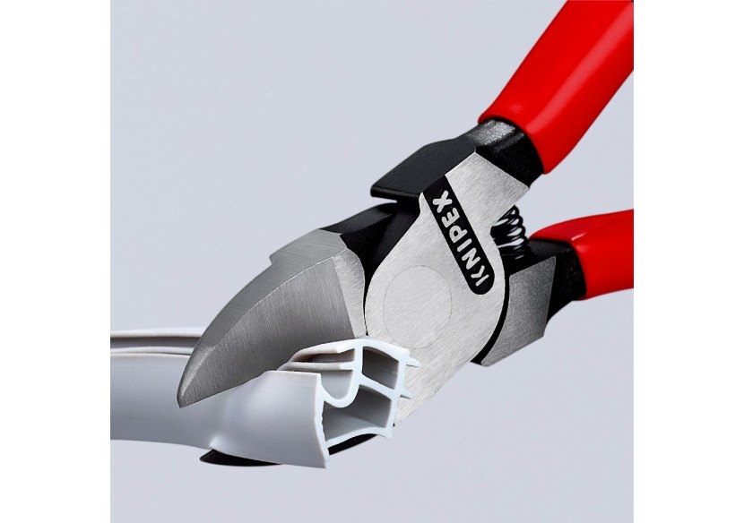 Pince coupante de côté sans biseau pour plastique avec ressort 160mm Gainage PVC - Knipex - 7201160