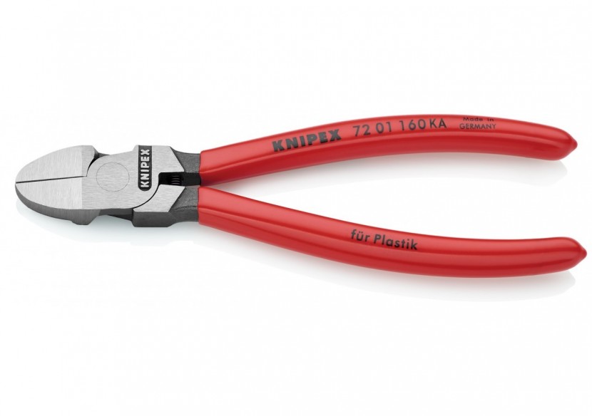 Pince coupante de côté pour plastique - 160mm - Gainage PVC - Pointe arrondie KA - Knipex - 7201160KA