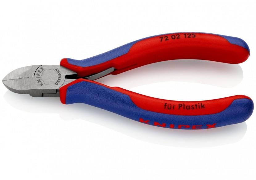 Pince coupante de côté sans biseau pour plastique avec ressort 125mm Gainage PVC - Knipex - 7202125