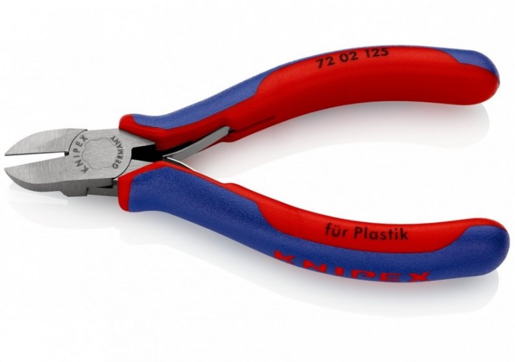 Pince coupante de côté sans biseau pour plastique avec ressort 125mm Gainage PVC - Knipex - 7202125 2